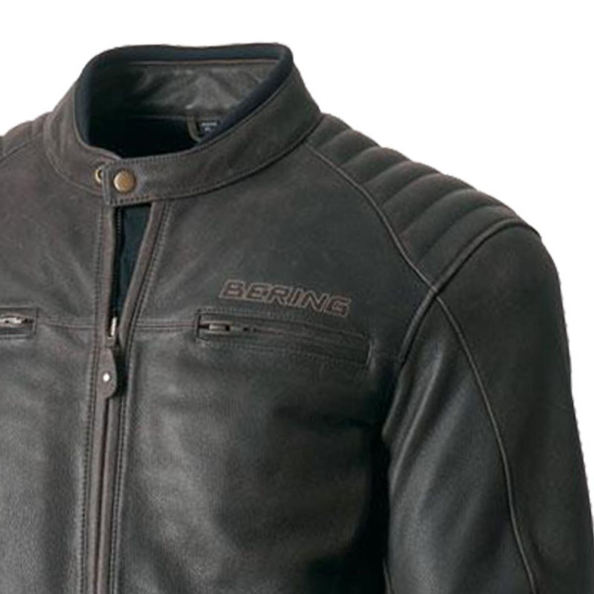 Bering Branigan CE Approved Leather Motorcycle Jacket Classic Brown eBay