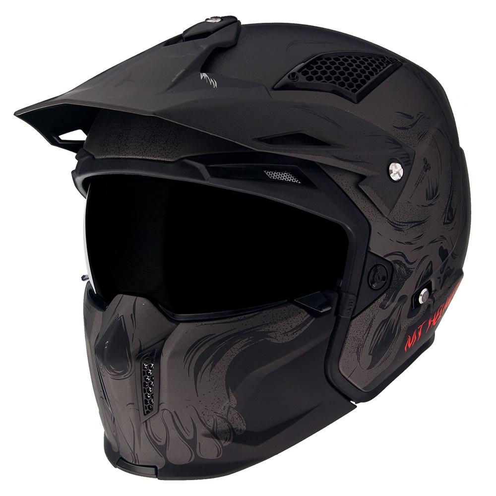 Mt Streetfighter Sv Darkness Openface Motorcycle Helmet Matt Black