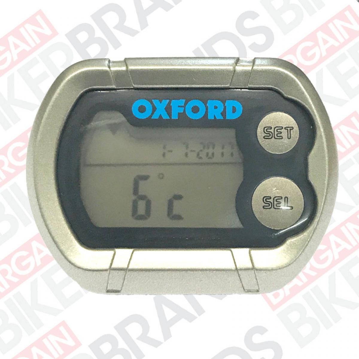 Oxford OF219 Motorcycle / Bike waterproof mini clock, Includes ICE
